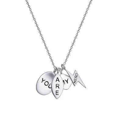 Collier à pendentif You Are My Hero en argent sterling