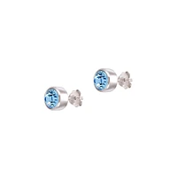 Ensemble de boutons d'oreilles en argent sterling rhodié avec cristaux