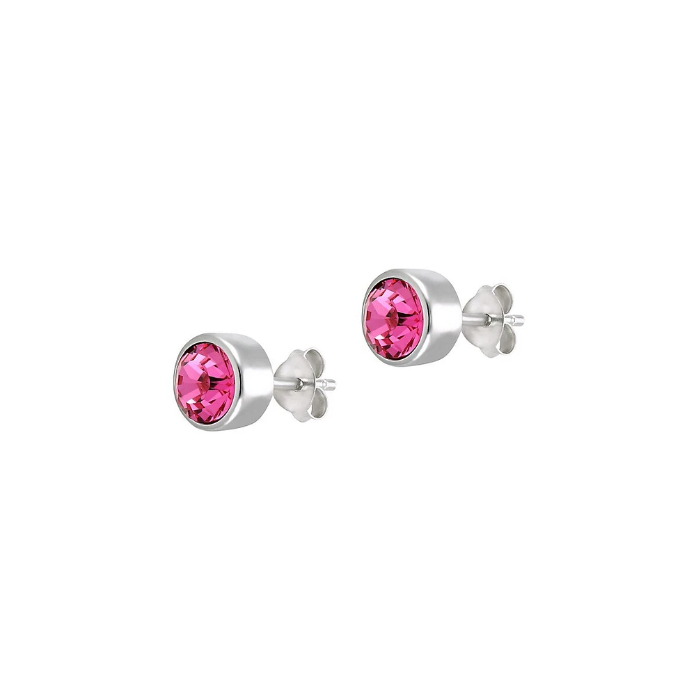 Sterling Silver & Cubic Zirconia Stud Earrings Set