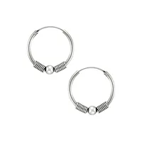 3-Piece Sterling Silver Bali Hoop Earrings