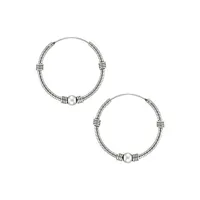 3-Piece Sterling Silver Bali Hoop Earrings