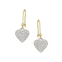 Two-Tone & Cubic Zirconia Pavé Heart Earring & Pendant Necklace Set