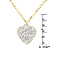 Two-Tone & Cubic Zirconia Pavé Heart Earring & Pendant Necklace Set