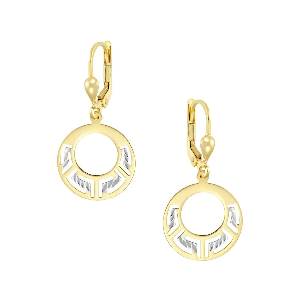 2-Pair 10K Goldplated Stud & Hoop-Drop Earring Set