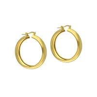 18K Goldplated Band Hoop Earrings