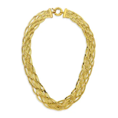 18K Goldplated 7-Strand Braided Necklace