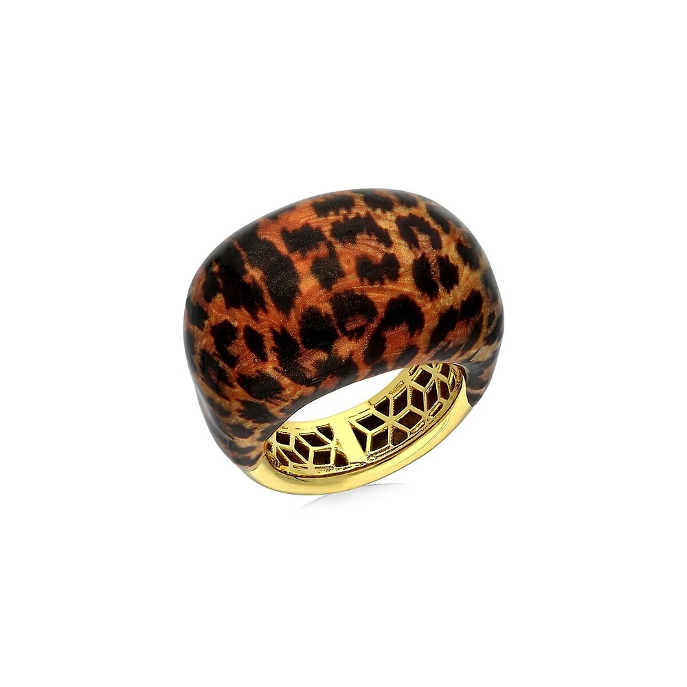 Bague léopard plaquée or 18 ct