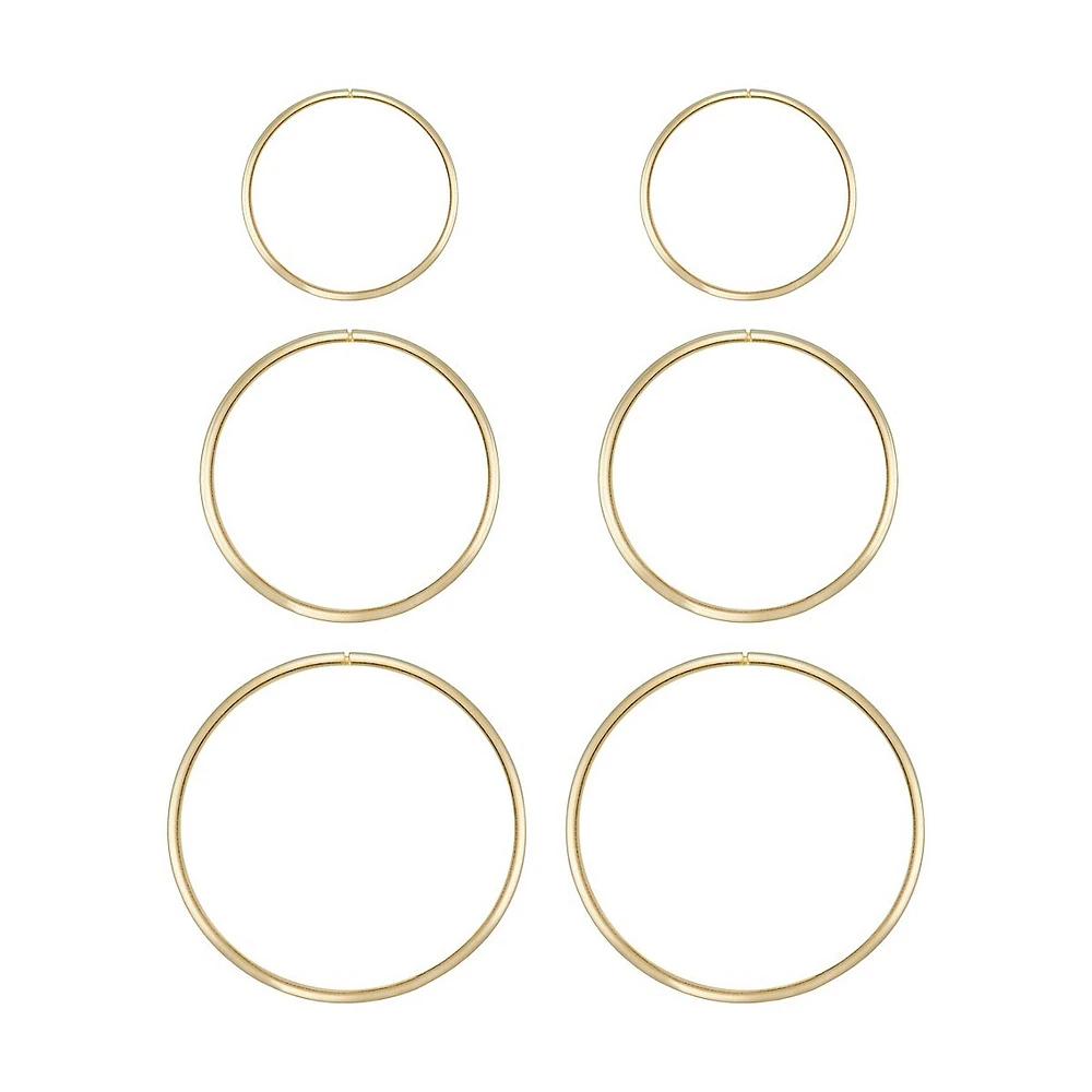 3-Piece 10K Yellow Gold Earrings Set