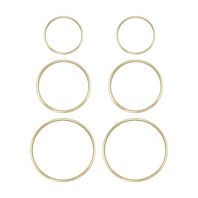 3-Piece 10K Yellow Gold Earrings Set