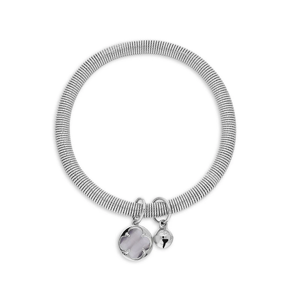 Bracelet plaqué or 18 ct à motif à fleur en cristaux