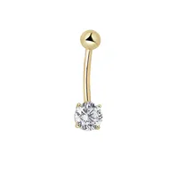 10K Yellow Gold & Cubic Zirconia Belly Ring