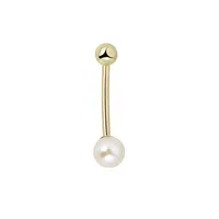 10K Yellow Gold & 6MM Freshwater Pearl Belly Ring