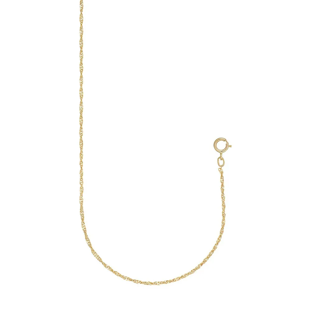 Gold Celebration 2-Piece 10K Yellow Gold Singapore-Chain Bracelet & Necklace Set