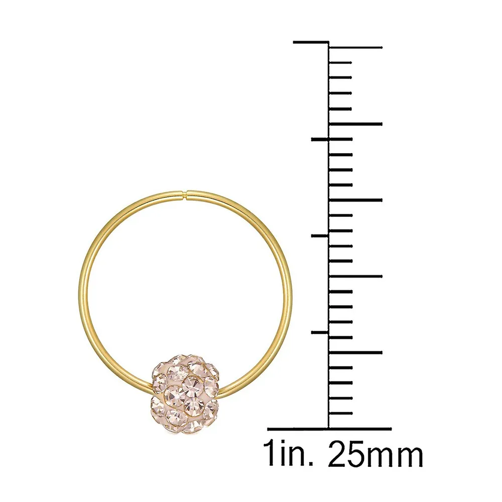 10K Gold Champagne Cubic Zirconia Ball Earrings