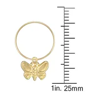 10K Gold Butterfly Hoop Earrings