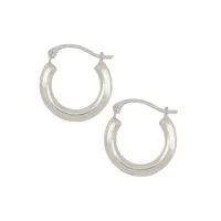 10K White Gold Tube Earrings