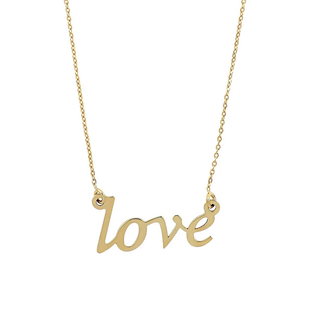 10K Yellow Gold Love Pendant Necklace