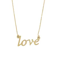 10K Yellow Gold Love Pendant Necklace