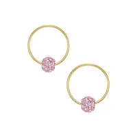 2-Pair 10K Yellow Gold & Cubic Zirconia Earrings Set