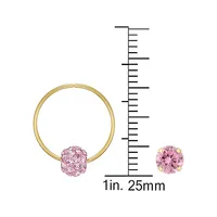 2-Pair 10K Yellow Gold & Cubic Zirconia Earrings Set