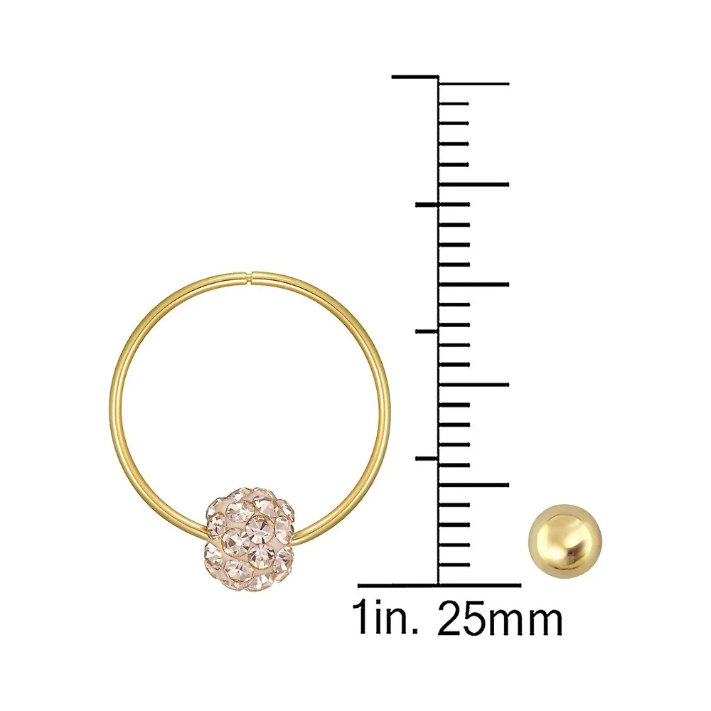 2-Piece 10K Yellow Gold & Cubic Zirconia Earrings Set