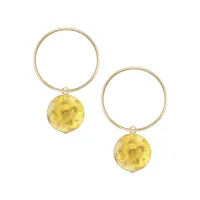Ensemble de deux paires de boucles d'oreilles en or jaune 10 ct avec perles de Murano douce de 4 mm Gold Celebration