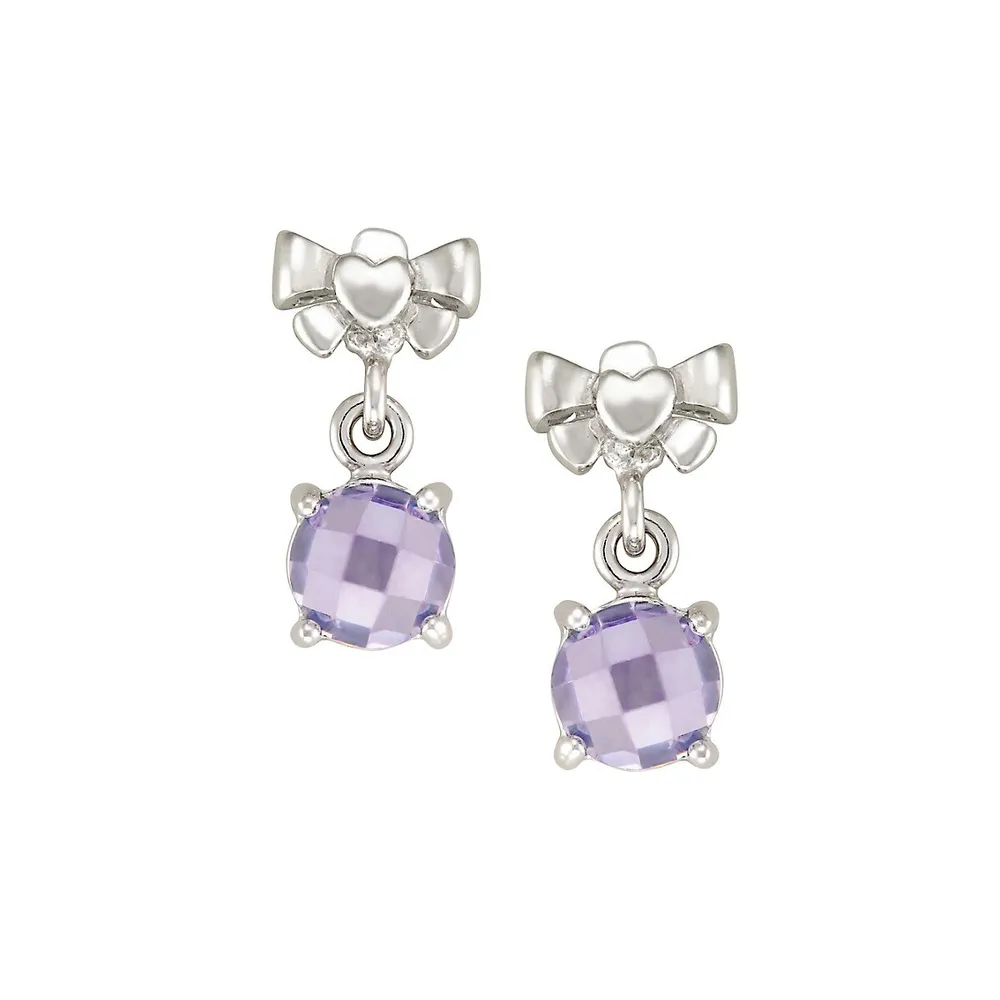 Sterling Silver & Cubic Zirconia Drop Earrings & Pendant Necklace Set