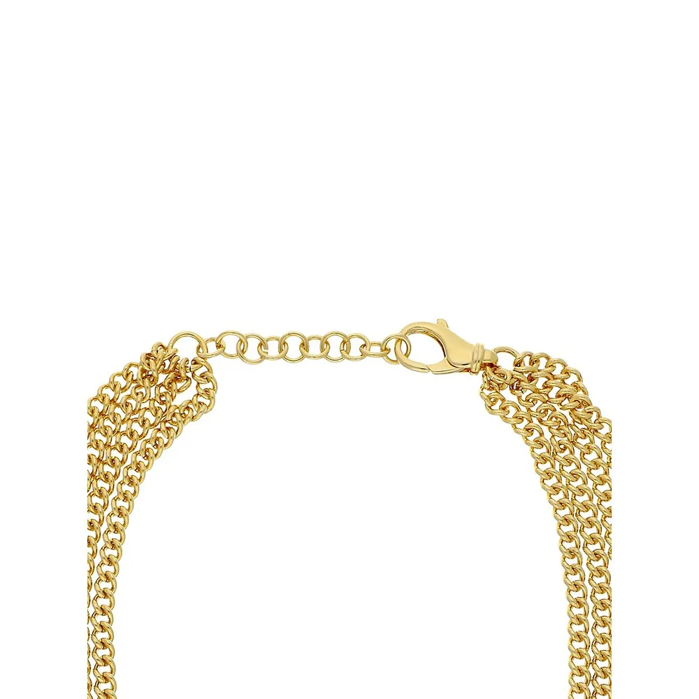 18K Gold Plated Chunky Link & Multistrand Chain Necklace