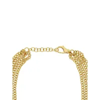 18K Gold Plated Chunky Link & Multistrand Chain Necklace