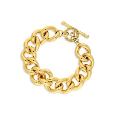 Chunky Polished 18K Goldplated Chain Bracelet