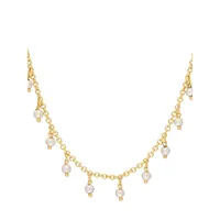 18K Goldplated & 3MM Faux-Pearl Necklace