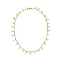 18K Goldplated & 3MM Faux-Pearl Necklace