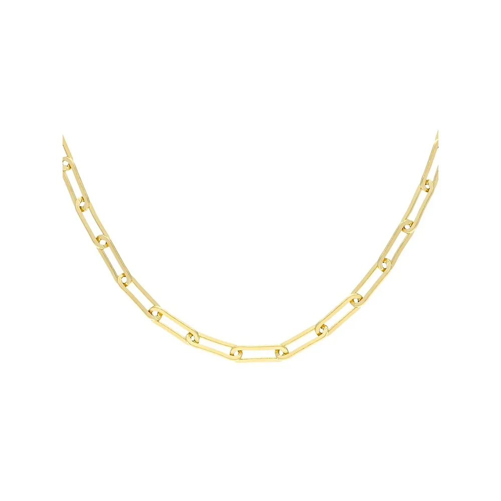 18K Goldplated Paper Clip Link Chain Necklace