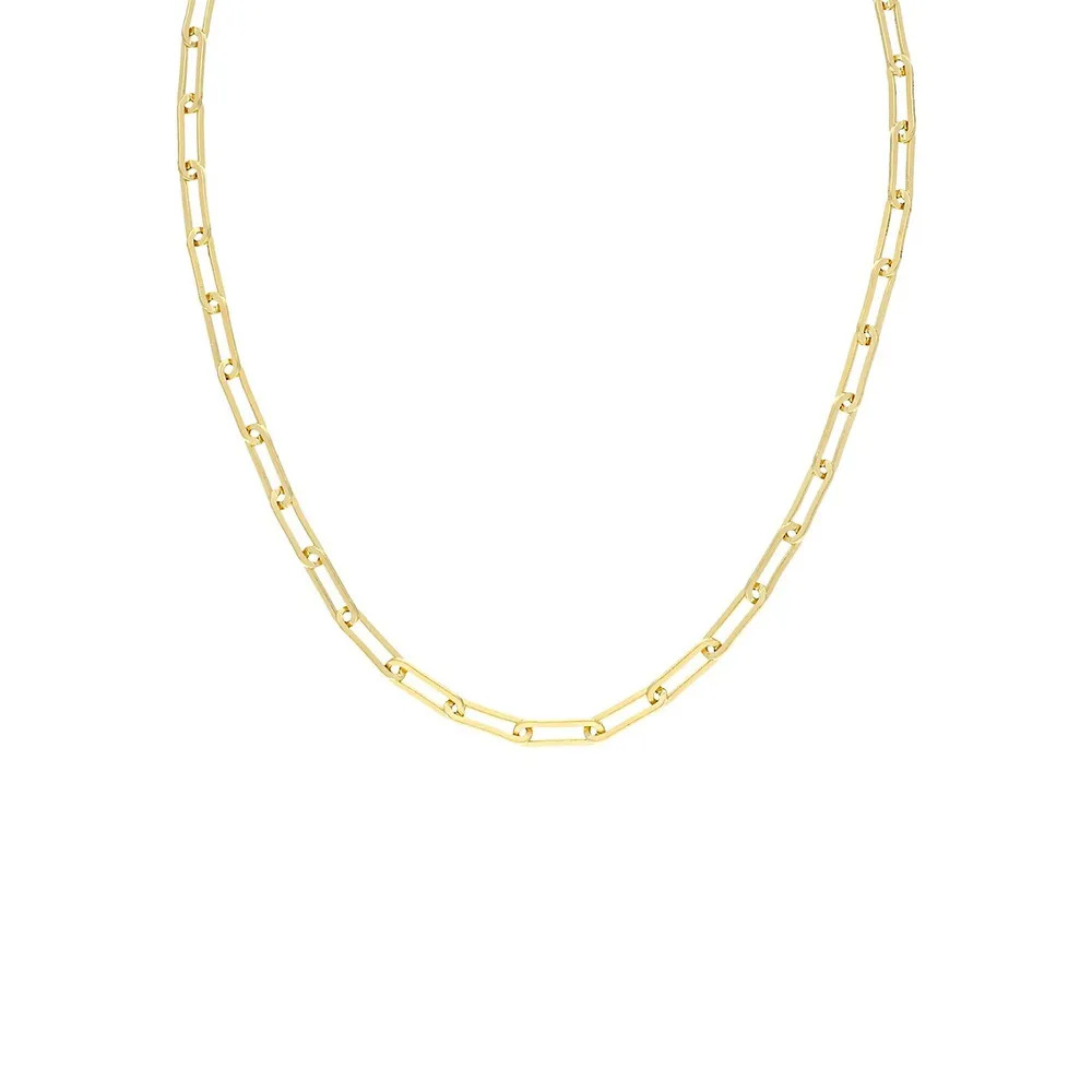 18K Goldplated Paper Clip Link Chain Necklace