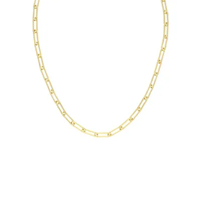 18K Goldplated Paper Clip Link Chain Necklace