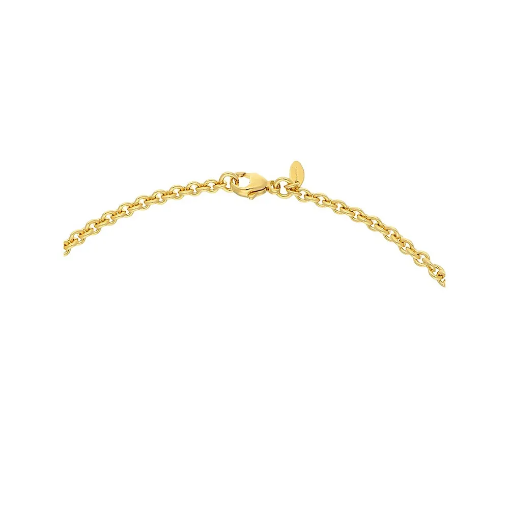 18K Goldplated Lock Pendant Necklace