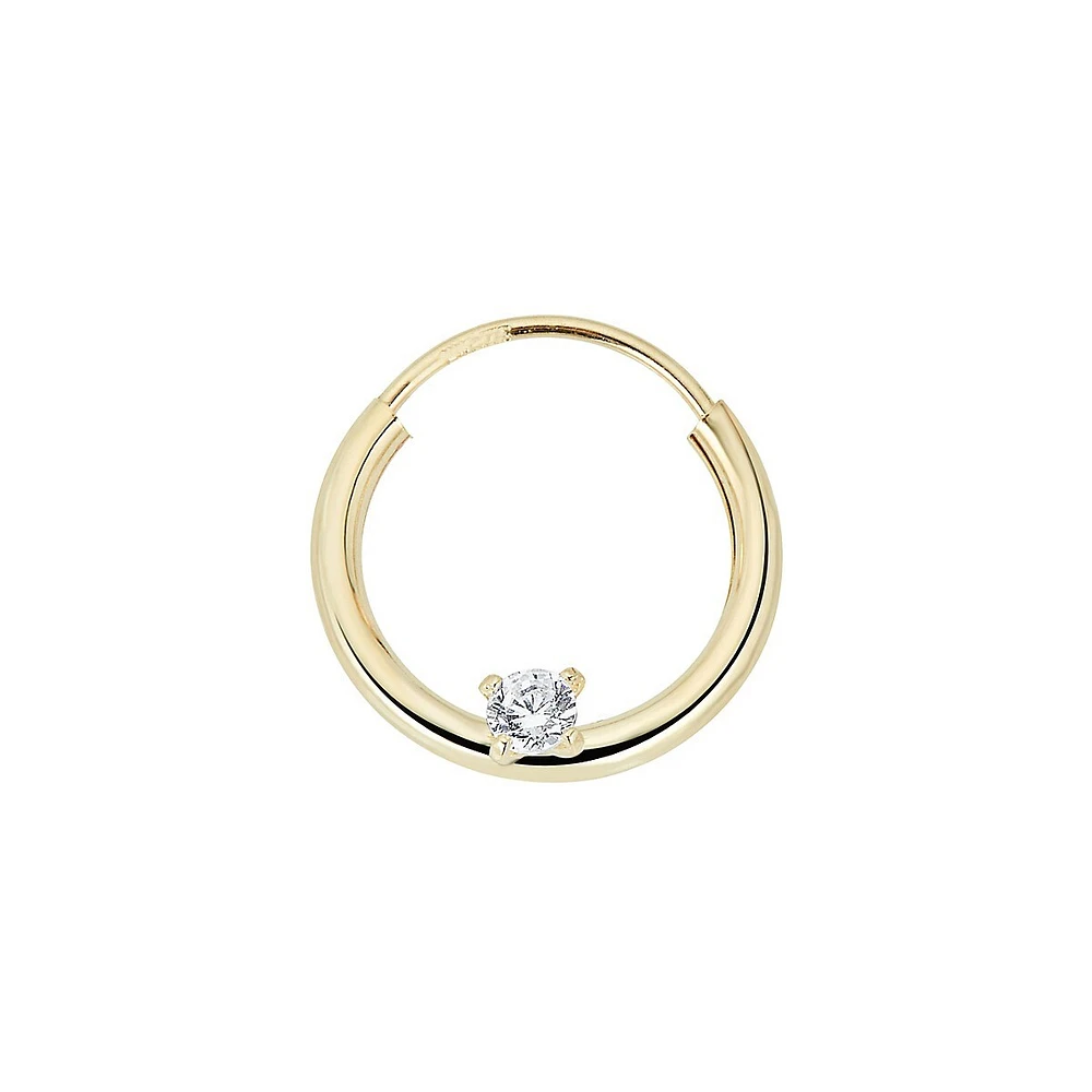 14K Yellow Gold & Stone Hoop Nose Ring