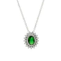 Sterling Silver, Cubic Zirconia & Cubic Zirconia Necklace