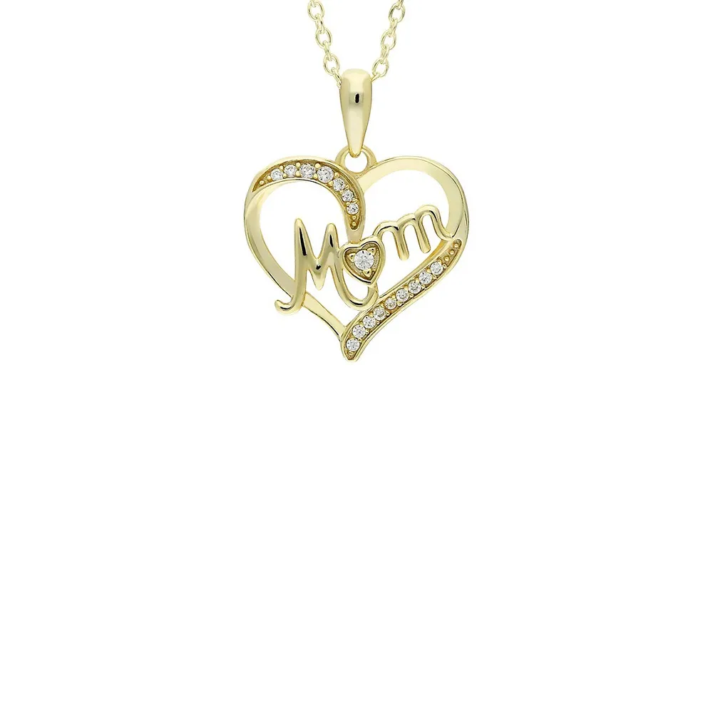 14K Goldplated Stone Mom Necklace