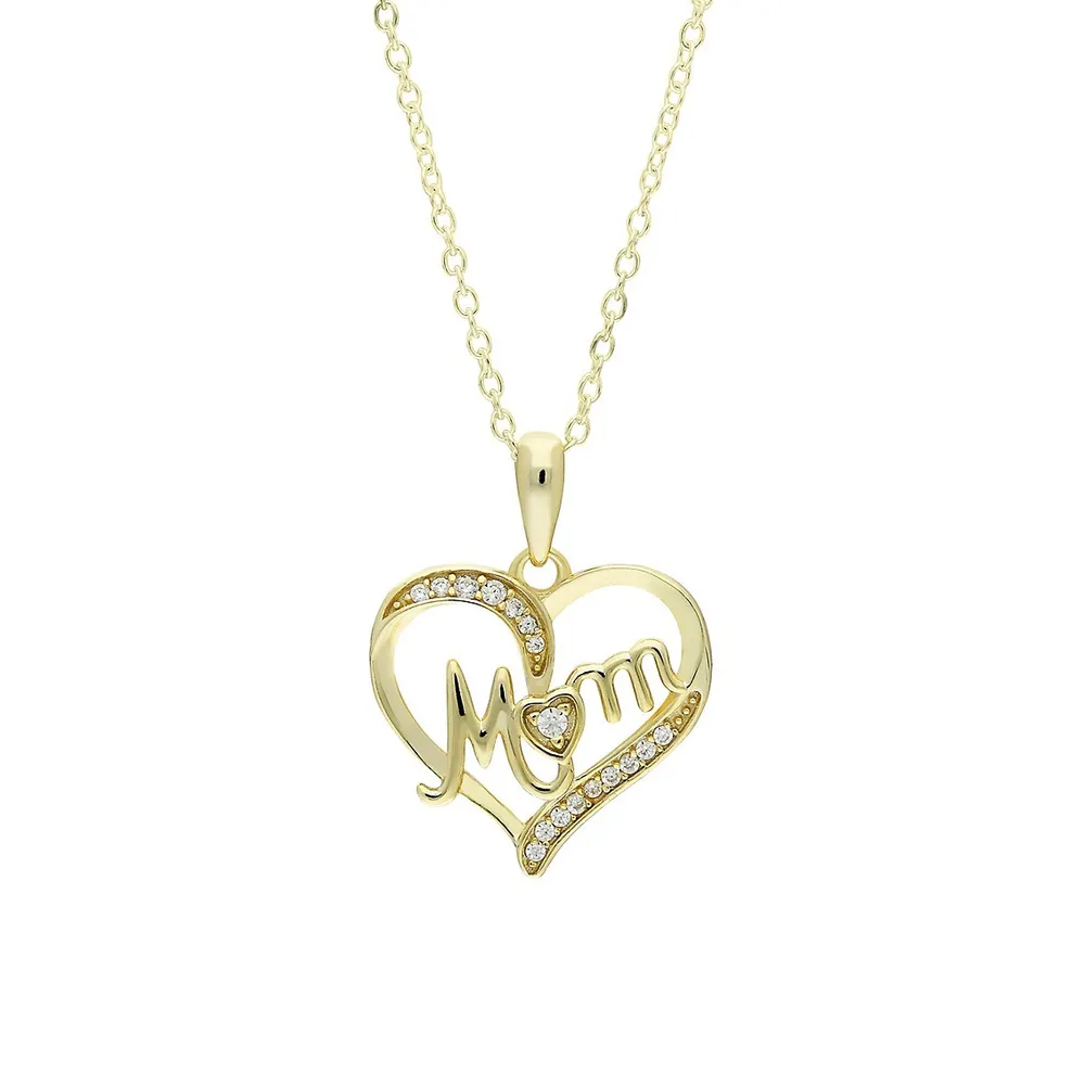 14K Goldplated Stone Mom Necklace