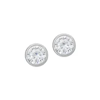 Sterling Silver Cubic Zirconia Embellished Stud Earrings