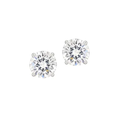 Sterling Silver & Cubic Zirconia Stud Earrings