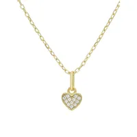 14K Yellow Gold Sterling Silver Cubic Zirconia Studded Layered Necklace