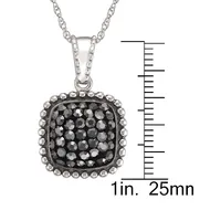 Sterling Silver, Marcasite & Hematite Crystal Drop Earrings & Pendant Necklace Set