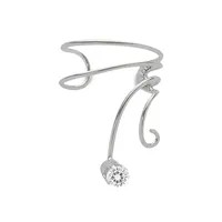 Sterling Silver Bali Hoops, Stud Earrings & Curly Q Cuff Earring Set