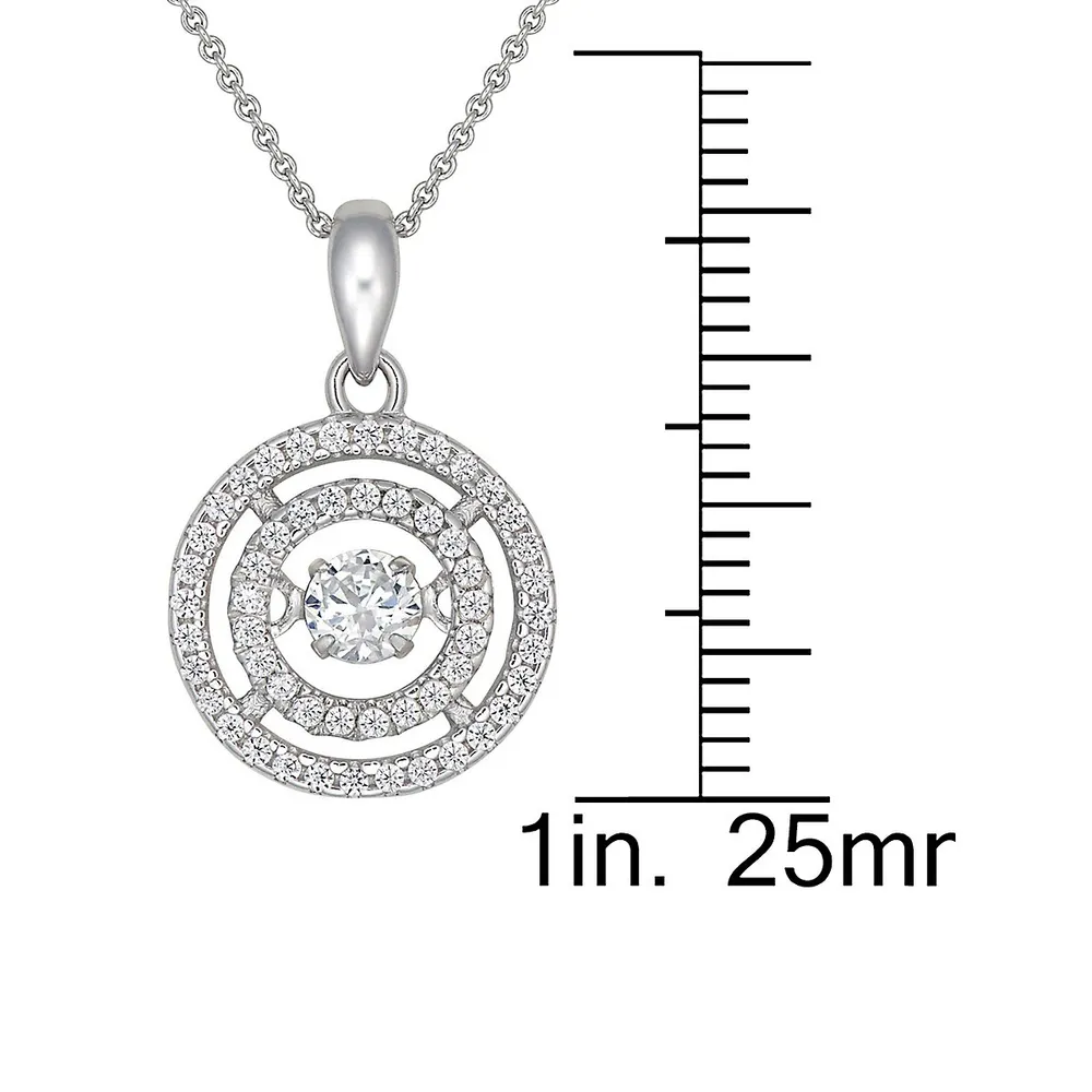 Sterling Silver & Cubic Zirconia Dancing Stone Pendant Chain