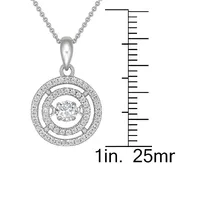 Sterling Silver & Cubic Zirconia Dancing Stone Pendant Chain