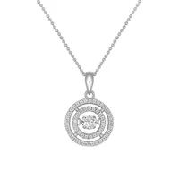 Sterling Silver & Cubic Zirconia Dancing Stone Pendant Chain