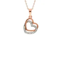 Two-Tone Sterling Silver Heart Pendant Necklace