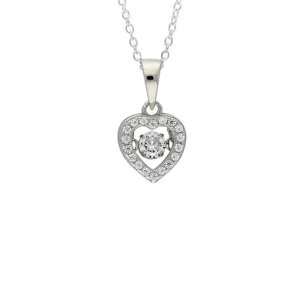 Sterling Silver Cubic Zirconia & Crystal Necklace